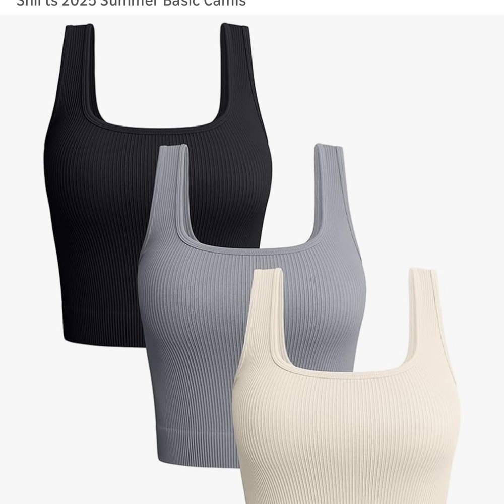 Amazon Ribbed Tank Top Set - Black & Gray